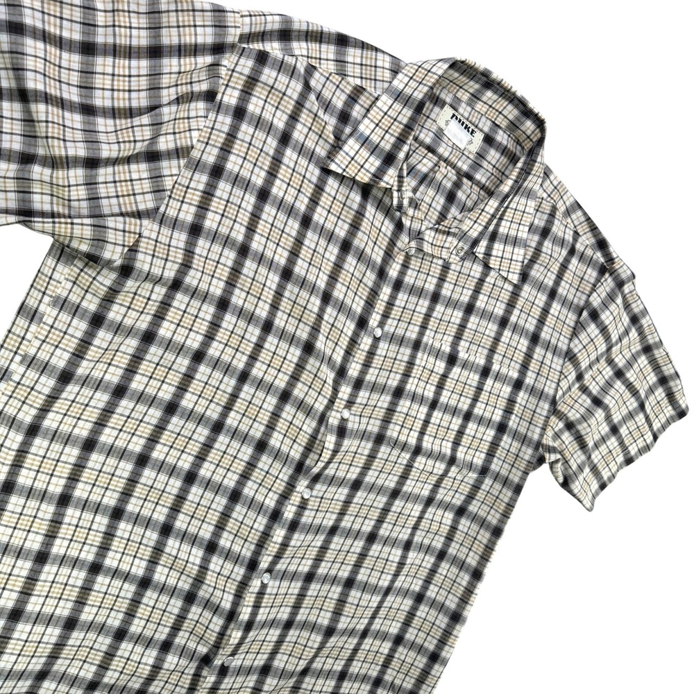 Vintage Duke Haband Plaid Pearl Snap Shirt‎ Mens L Short Sleeve Western Cowboy